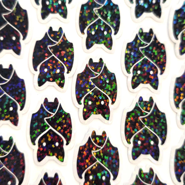 Hanging Black Bats Die Cut Sparkly Sticker Set for Halloween, spooky season crafts