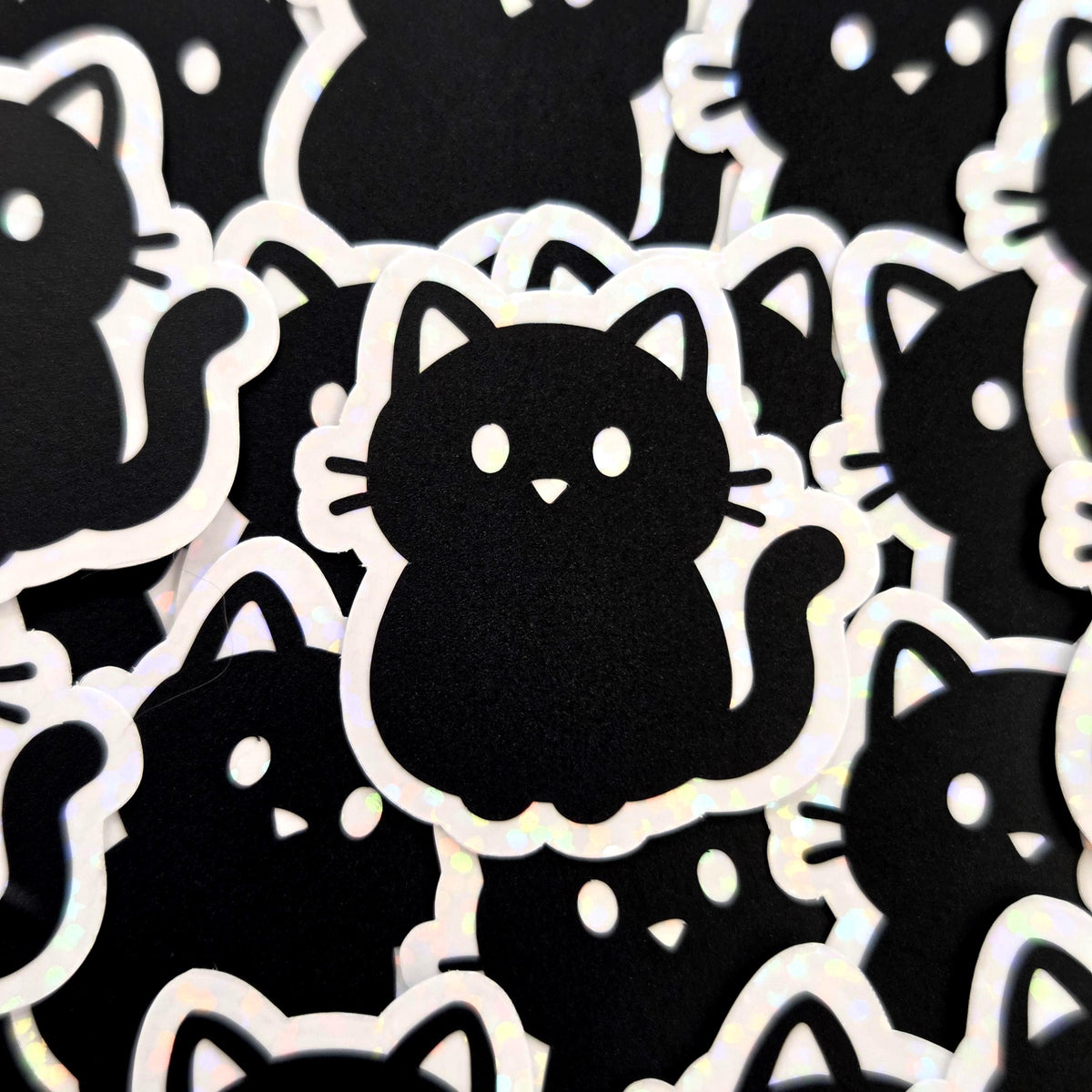Black Cat Die Cut Sticker Set for Halloween Crafts, Pet Food Containers, Journals and Scrapbook Pages.
