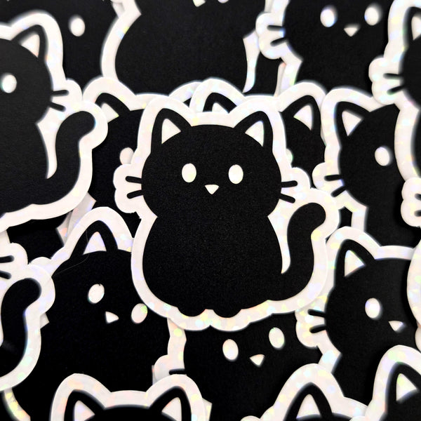 Black Cat Die Cut Sticker Set for Halloween Crafts, Pet Food Containers, Journals and Scrapbook Pages.