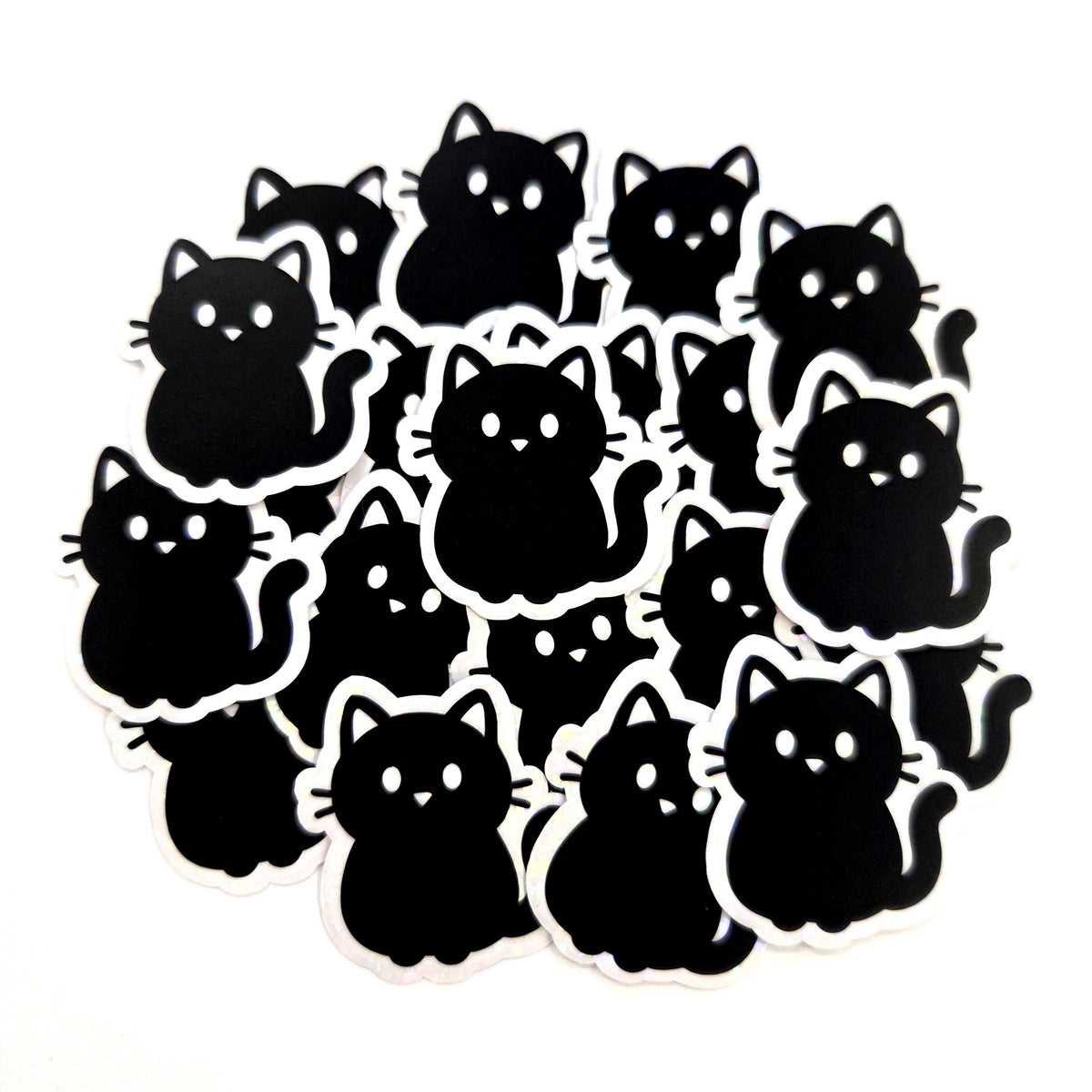 Black Cat Die Cut Sticker Set for Halloween Crafts, Pet Food Containers, Journals and Scrapbook Pages.