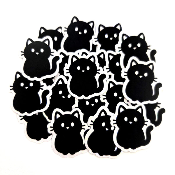 Black Cat Die Cut Sticker Set for Halloween Crafts, Pet Food Containers, Journals and Scrapbook Pages.