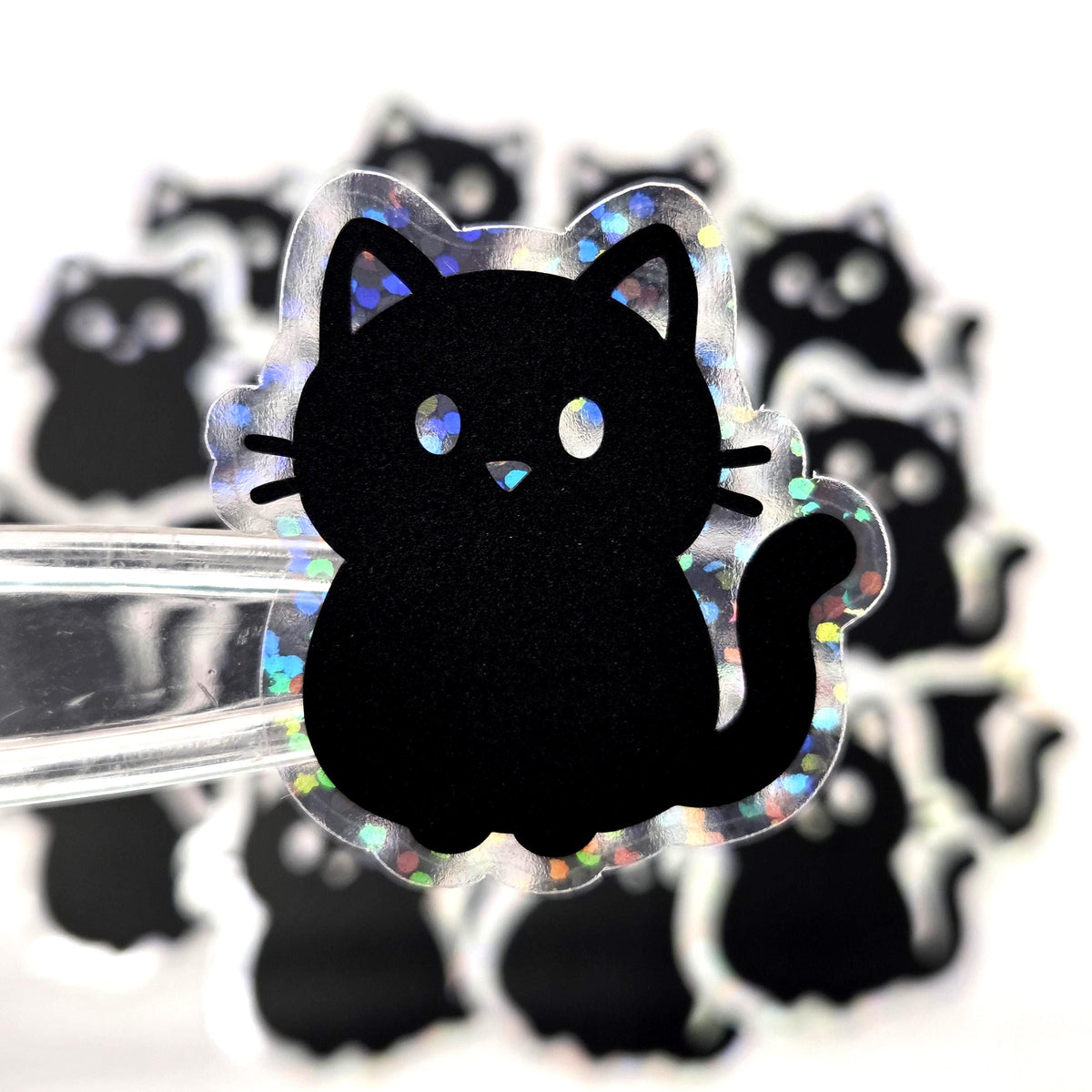 Black Cat Die Cut Sticker Set for Halloween Crafts, Pet Food Containers, Journals and Scrapbook Pages.