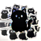 Black Cat Die Cut Sticker Set for Halloween Crafts, Pet Food Containers, Journals and Scrapbook Pages.