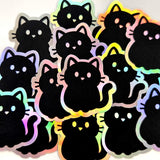 Black Cat Die Cut Sticker Set for Halloween Crafts, Pet Food Containers, Journals and Scrapbook Pages.