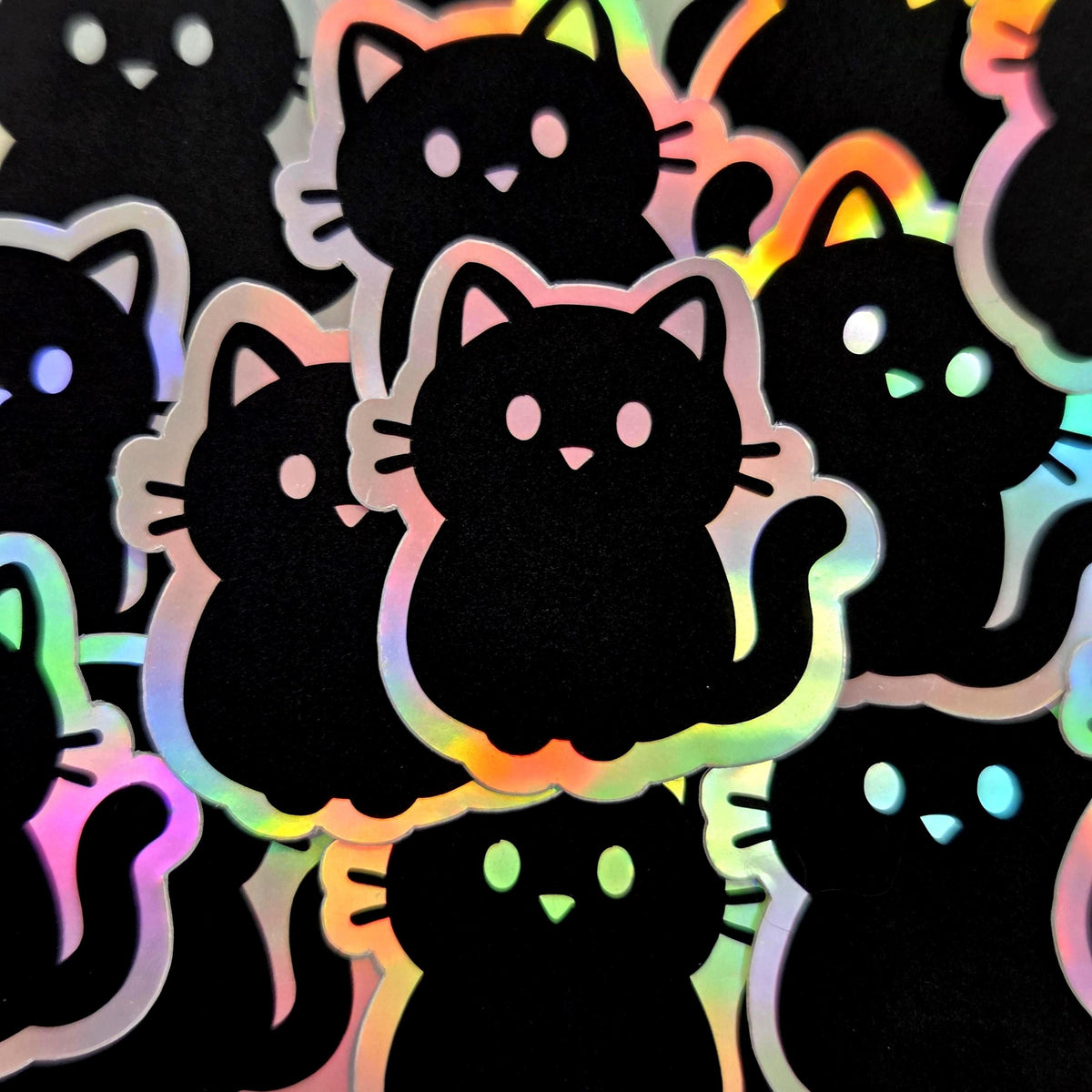 Black Cat Die Cut Sticker Set for Halloween Crafts, Pet Food Containers, Journals and Scrapbook Pages.