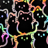 Black Cat Die Cut Sticker Set for Halloween Crafts, Pet Food Containers, Journals and Scrapbook Pages.
