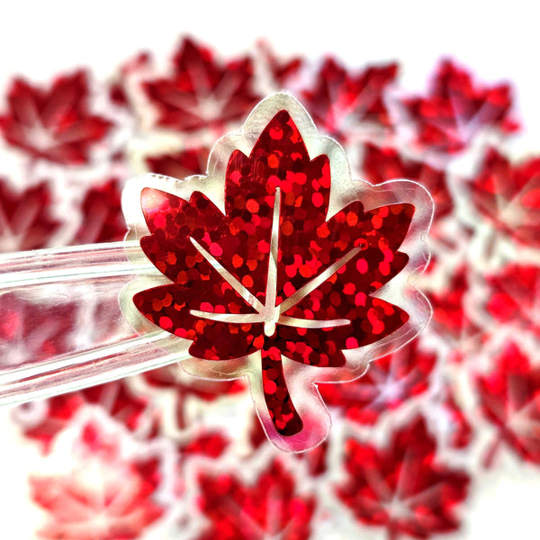 Maple Leaf Die-Cut Sticker Set for Autumn and Halloween craft projects, fall seasonal decor, ID badge stickers