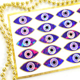 Purple Eyes Sticker Sheet, set of 20 sparkly evil eye stickers for good luck spiritual protection symbol, karma charm, third eye stickers