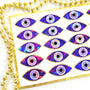 Purple Eyes Sticker Sheet, set of 20 sparkly evil eye stickers for good luck spiritual protection symbol, karma charm, third eye stickers