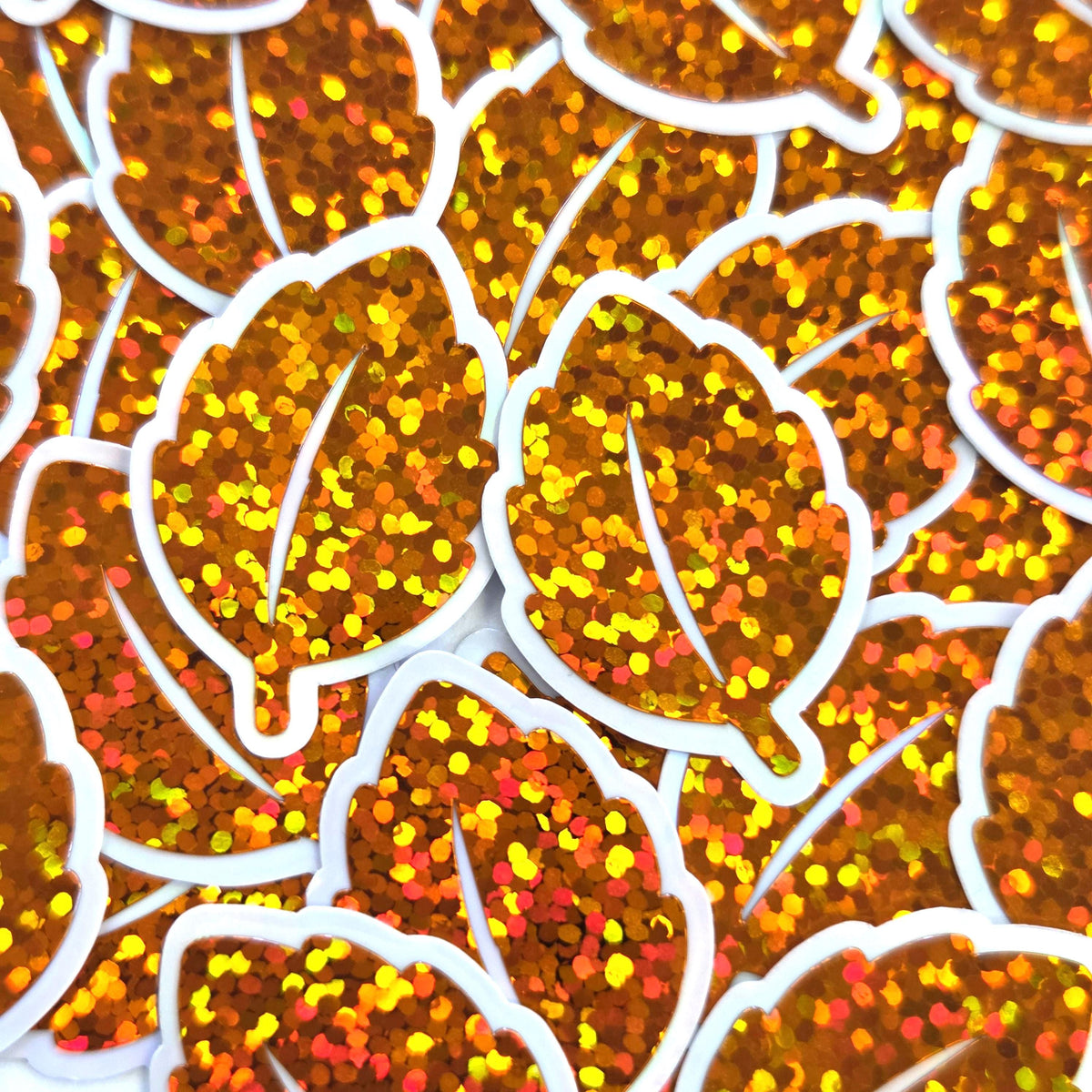 Glitter Fall Leaves Die Cut Stickers, Autumn Journal Planner Embellishments
