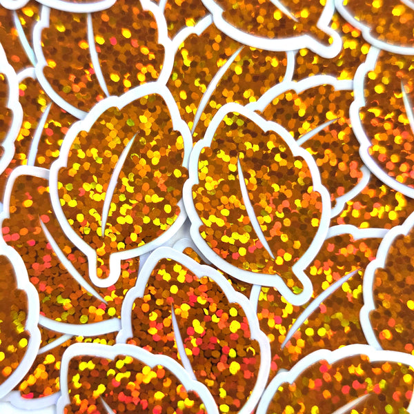 Glitter Fall Leaves Die Cut Stickers, Autumn Journal Planner Embellishments