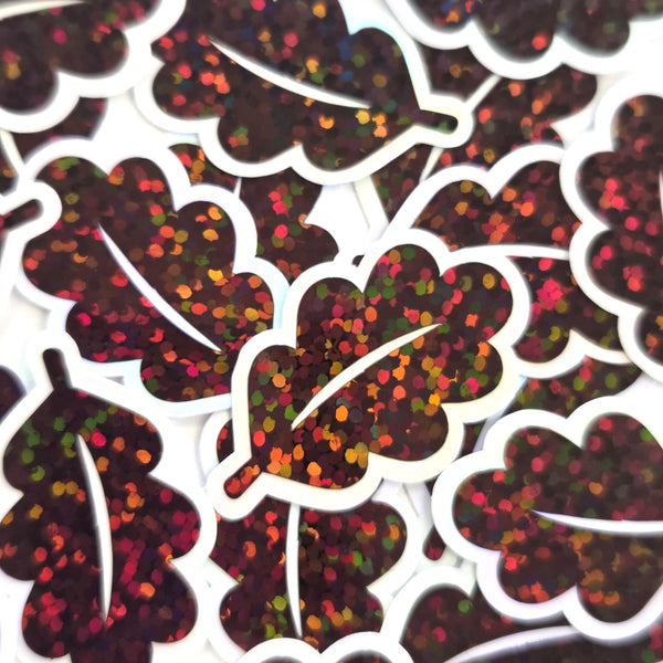 Glitter Fall Leaves Die Cut Stickers, Autumn Journal Planner Embellishments