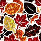 Glitter Fall Leaves Die Cut Stickers, Autumn Journal Planner Embellishments