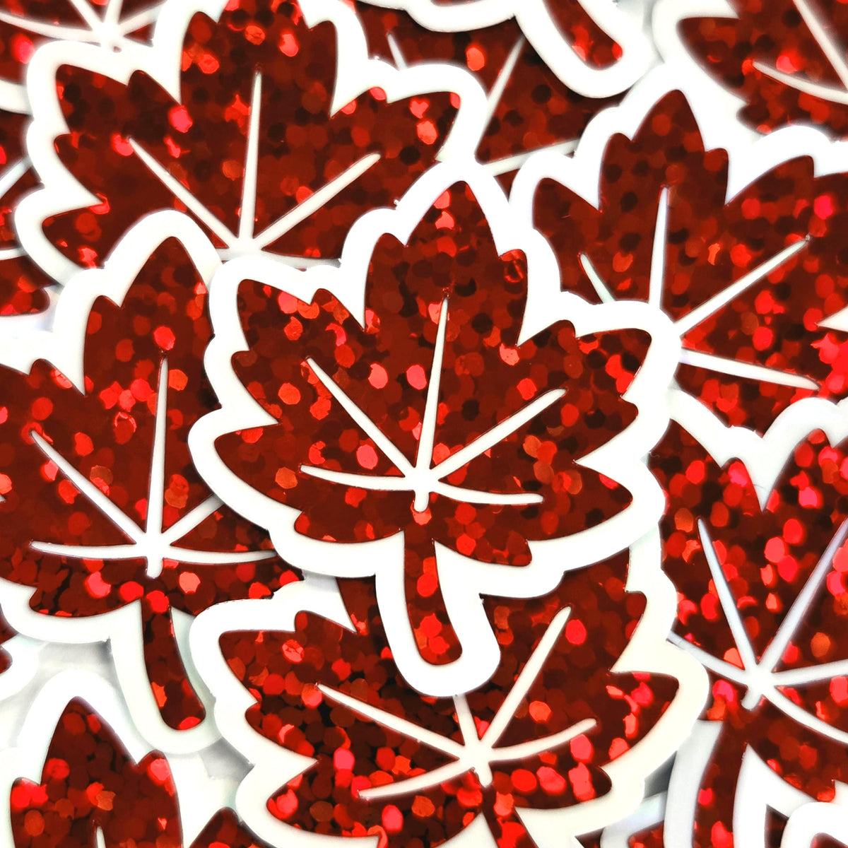 Glitter Fall Leaves Die Cut Stickers, Autumn Journal Planner Embellishments