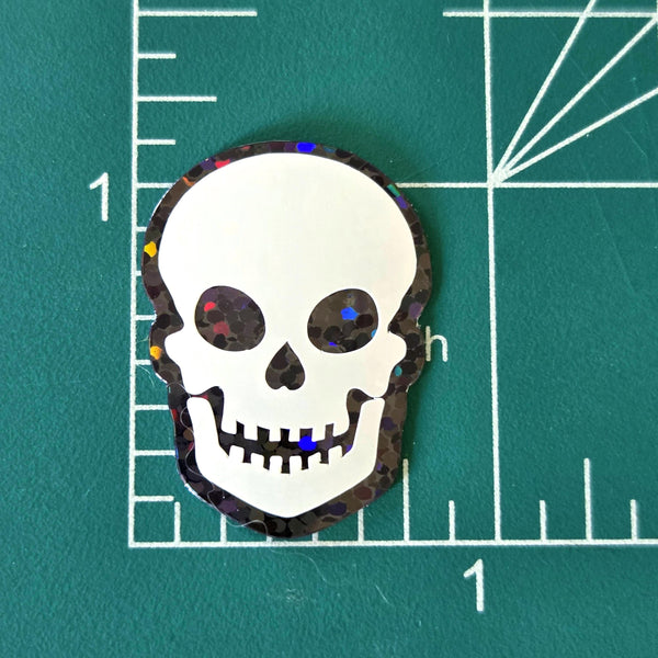 Black and White Skulls Die Cut Sticker Set for Halloween, spooky season crafts
