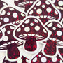 Burgundy Mushrooms Die Cut Sticker Set, New Dark Red Glitter Woodland Toadstools for fairycore decor