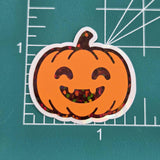 Set of Halloween Pumpkins Die Cut Stickers, Jack O Lantern glitter decals for teachers, journals, fall season decor.