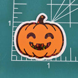 Cute Halloween Pumpkins Die Cut Sticker Set, Jack O Lantern glitter decals for teachers, journals, fall season decor.