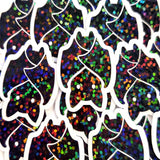 Hanging Black Bats Die Cut Sparkly Sticker Set for Halloween, spooky season crafts