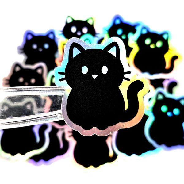 Black Cat Die Cut Sticker Set for Halloween Crafts, Pet Food Containers, Journals and Scrapbook Pages.