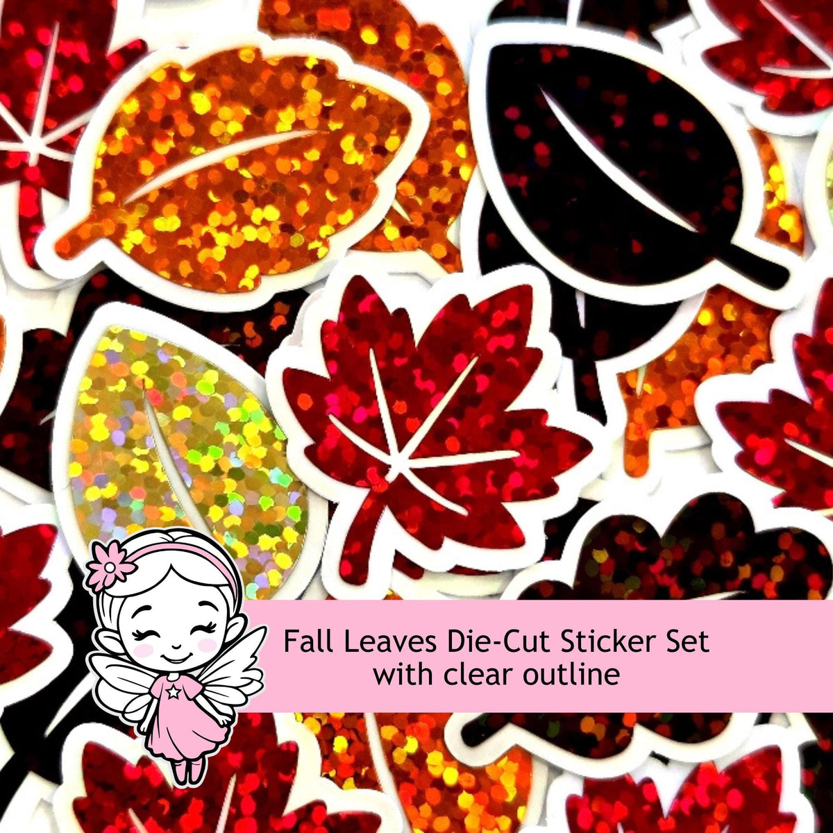 fall leaf die cut sticker set