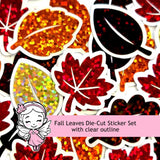 fall leaf die cut sticker set