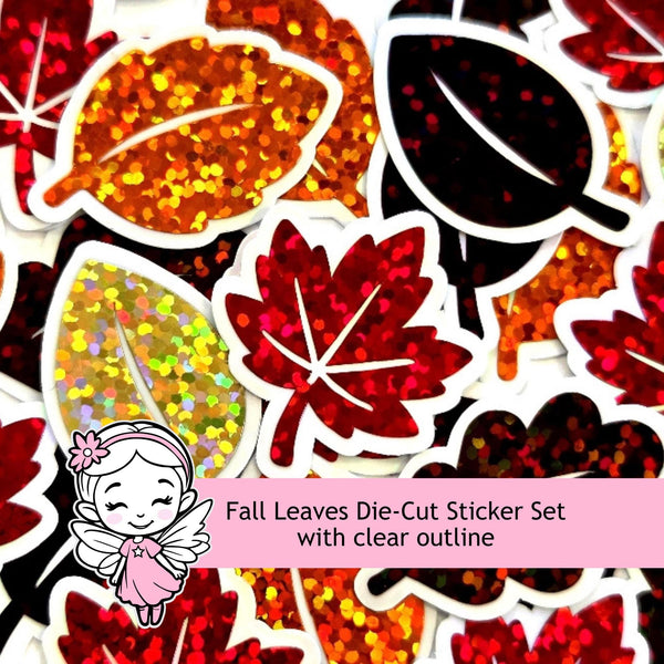 fall leaf die cut sticker set