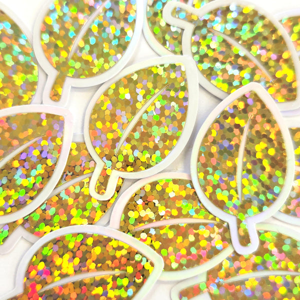 Glitter Fall Leaves Die Cut Stickers, Autumn Journal Planner Embellishments