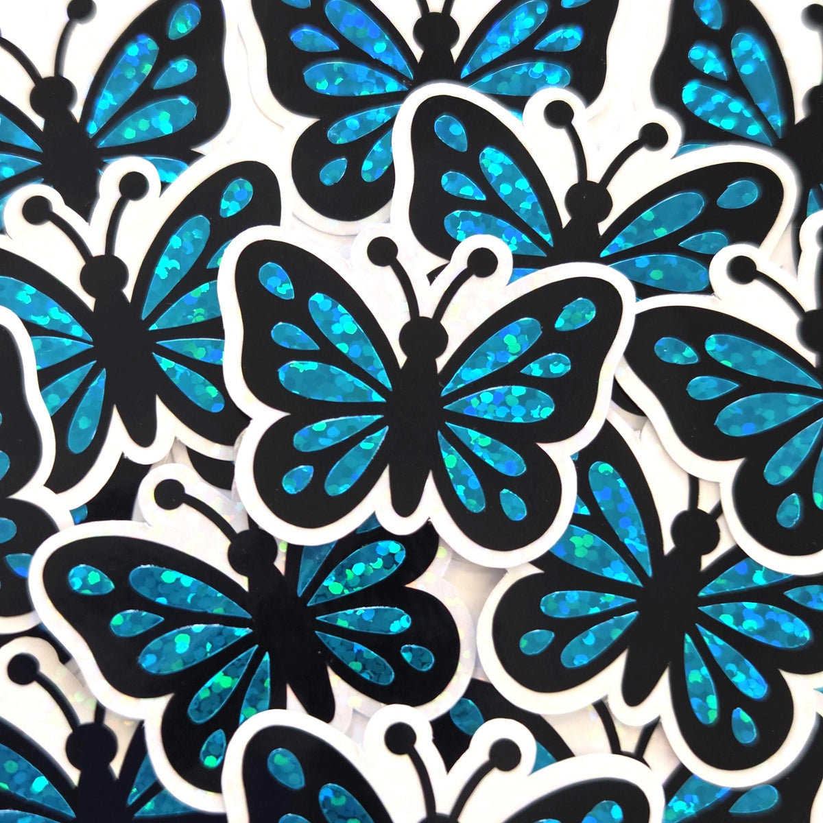 Turquoise Butterfly Stickers Set