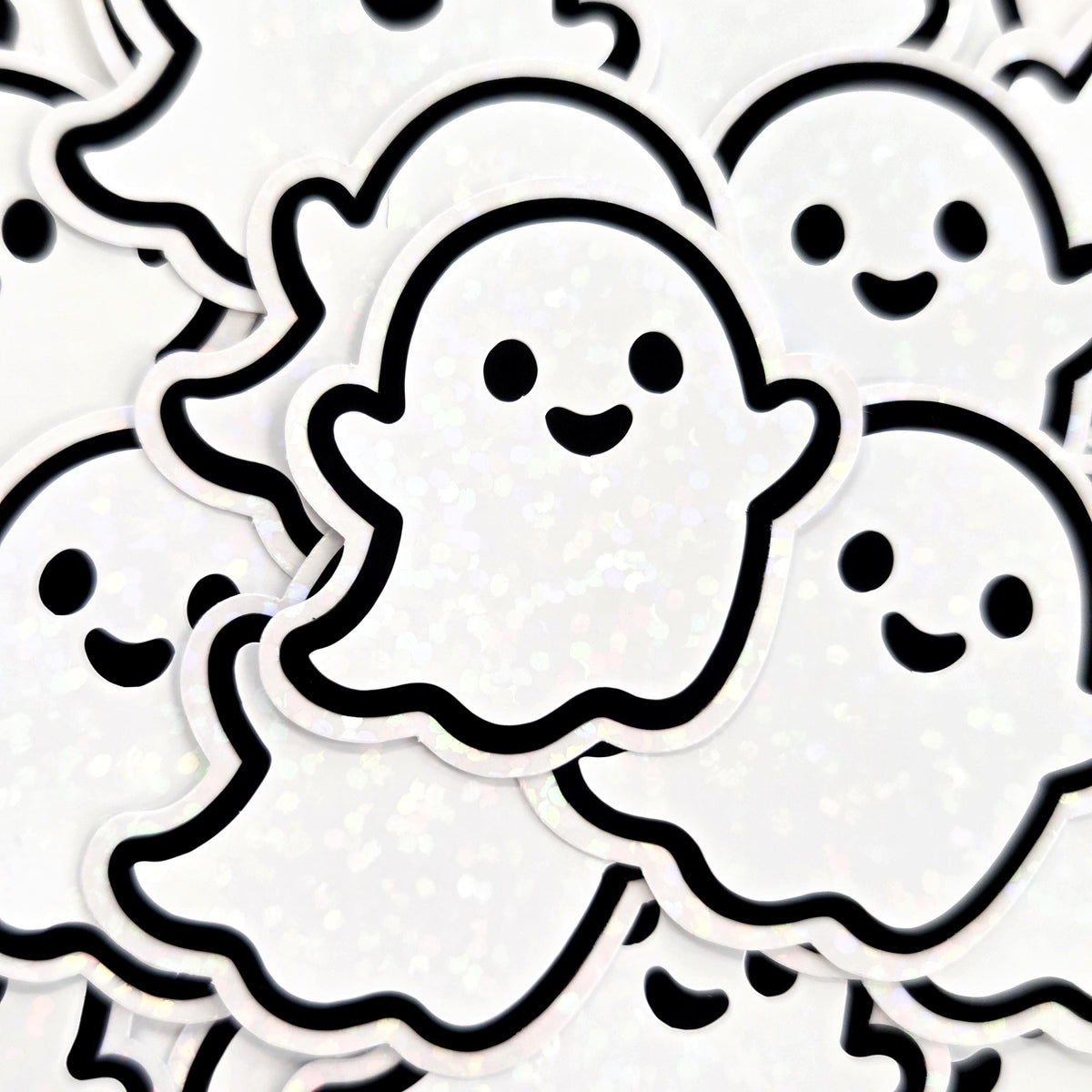 Cute Halloween Ghosts Die Cut Sticker Set for crafts, Trick or Treat bags, fall decor, spooky season stickers.