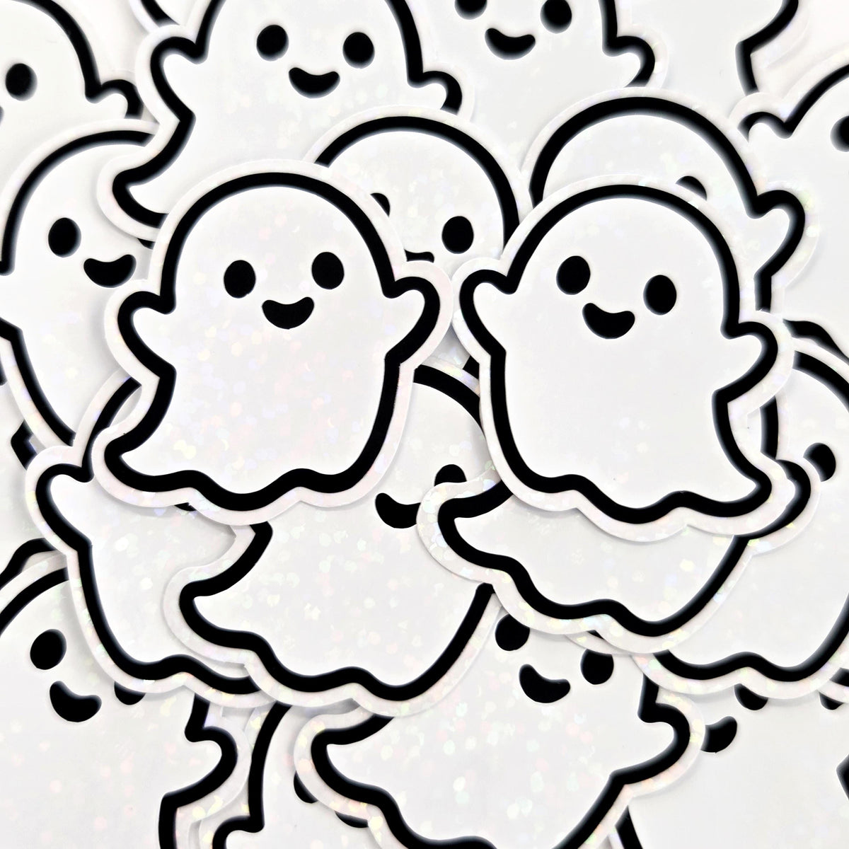 Cute Halloween Ghosts Die Cut Sticker Set for crafts, Trick or Treat bags, fall decor, spooky season stickers.