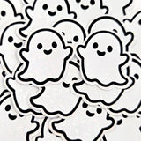 Cute Halloween Ghosts Die Cut Sticker Set for crafts, Trick or Treat bags, fall decor, spooky season stickers.