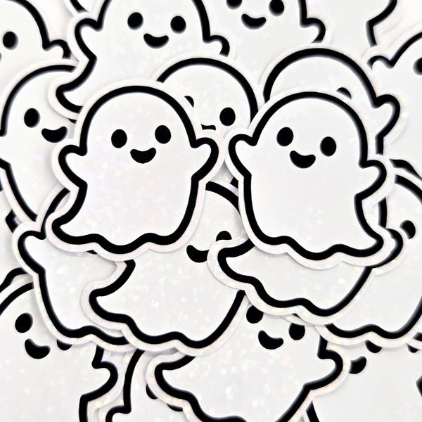 Cute Halloween Ghosts Die Cut Sticker Set for crafts, Trick or Treat bags, fall decor, spooky season stickers.
