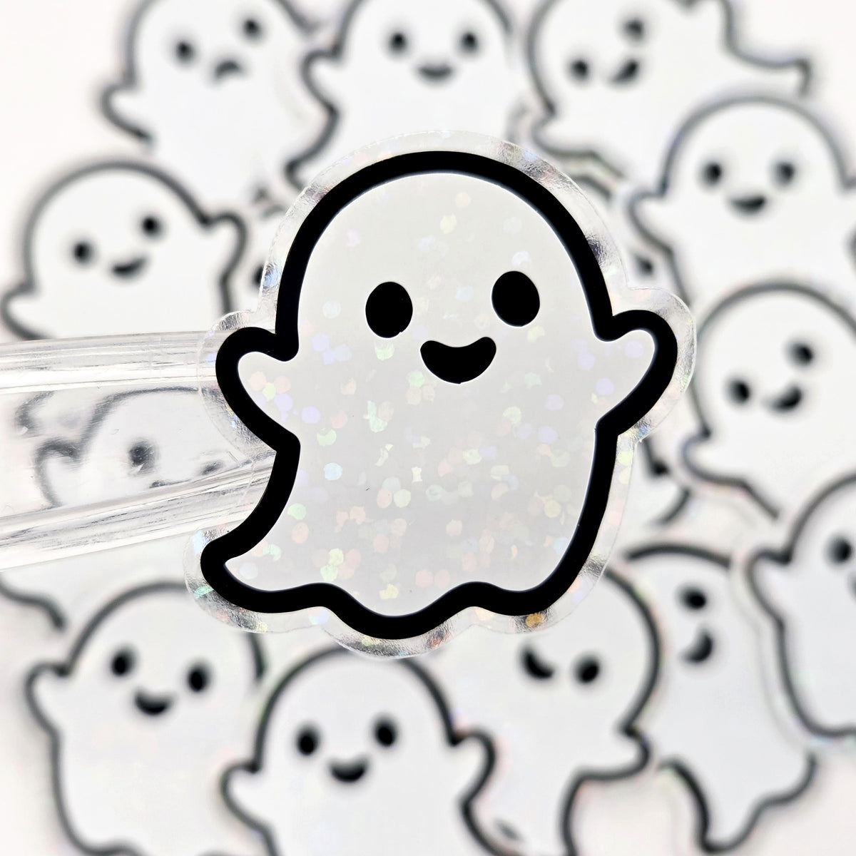 Cute Halloween Ghosts Die Cut Sticker Set for crafts, Trick or Treat bags, fall decor, spooky season stickers.