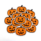 Pumpkins Die Cut Sticker Set, Halloween Jack O Lantern glitter decals for teachers, journals, spooky season decor.