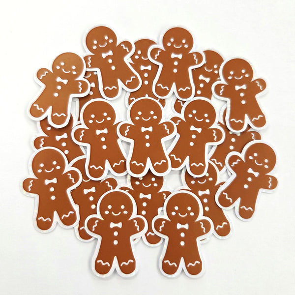 Gingerbread Cookies Die Cut Sticker Set for Christmas Crafts, Holiday Cards and Bakery Gift Tags