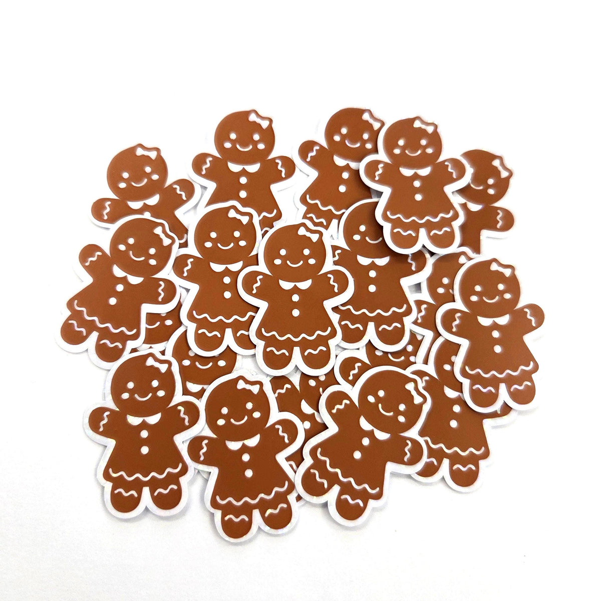 Gingerbread Girls Cookie Die Cut Sticker Set for Christmas Crafts, Holiday Cards and Bakery Gift Tags