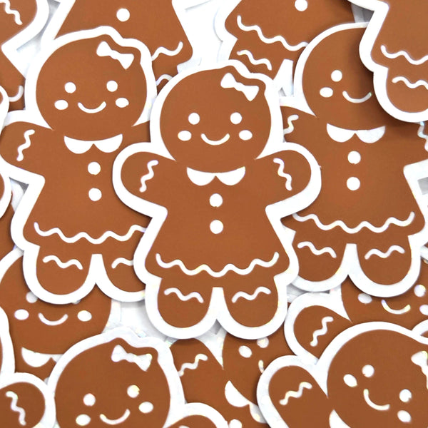 Gingerbread Girls Cookie Die Cut Sticker Set for Christmas Crafts, Holiday Cards and Bakery Gift Tags