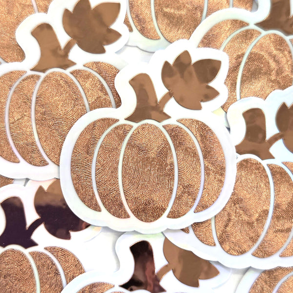 Copper Pumpkin Die Cut Stickers for Autumn and Halloween Craft Projects, Scrapbook and Journal Embellishments.