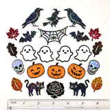 Halloween Themed Sticker Bundle, set of die cut glitter stickers for crafts, greeting cards and scrapbooks