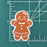 Gingerbread Girls Cookie Die Cut Sticker Set for Christmas Crafts, Holiday Cards and Bakery Gift Tags