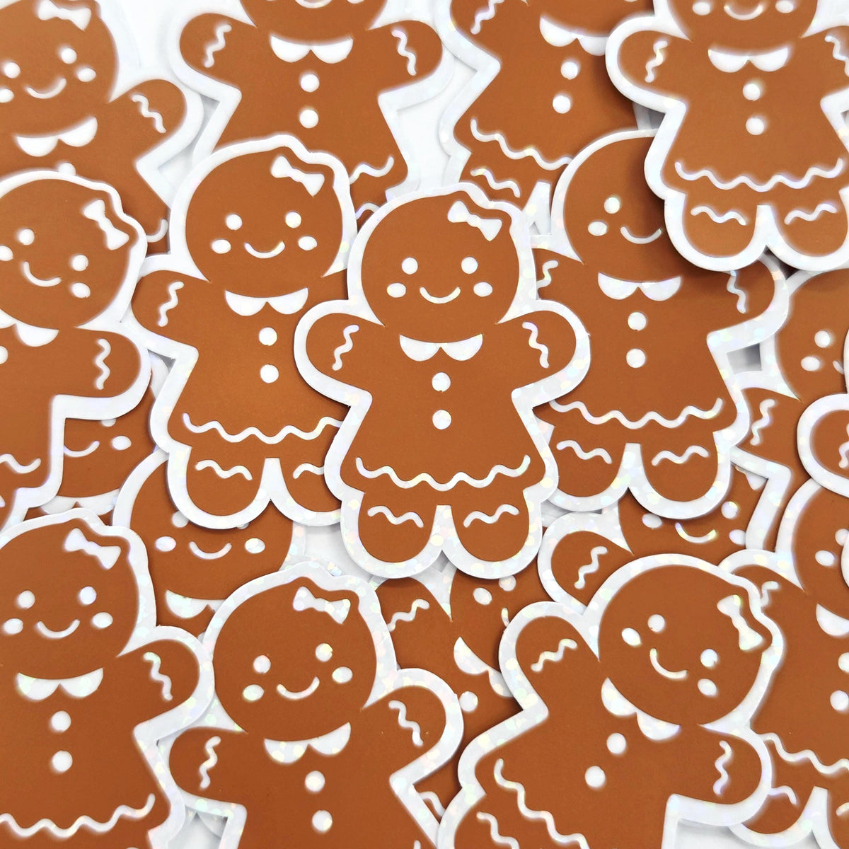 Gingerbread Girls Cookie Die Cut Sticker Set for Christmas Crafts, Holiday Cards and Bakery Gift Tags
