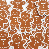 Gingerbread Cookies Die Cut Sticker Set for Christmas Crafts, Holiday Cards and Bakery Gift Tags