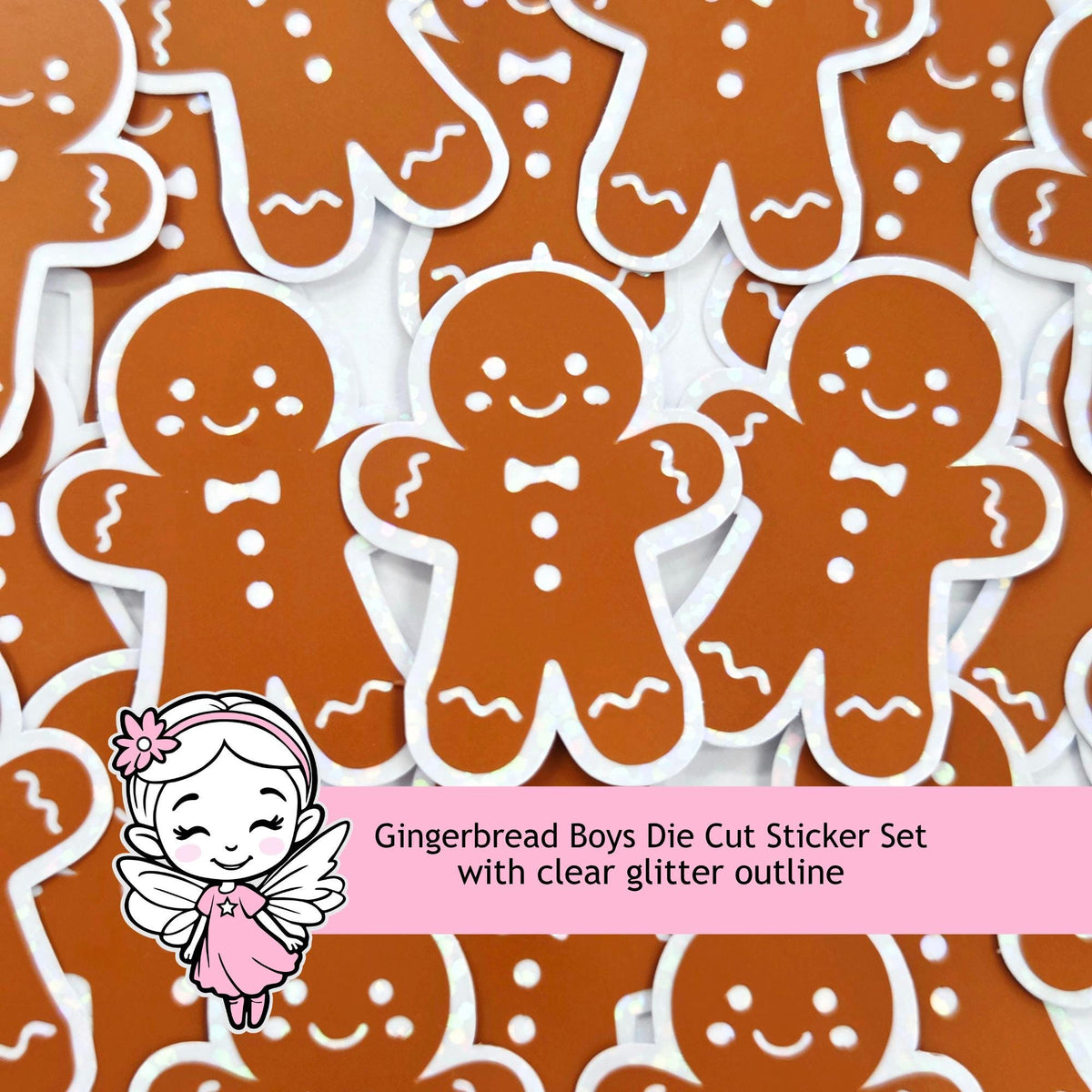 Gingerbread Cookies Die Cut Sticker Set for Christmas Crafts, Holiday Cards and Bakery Gift Tags