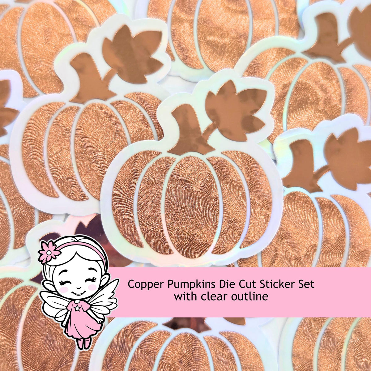 Copper Pumpkin Die Cut Stickers for Autumn and Halloween Craft Projects, Scrapbook and Journal Embellishments.