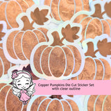 Copper Pumpkin Die Cut Stickers for Autumn and Halloween Craft Projects, Scrapbook and Journal Embellishments.