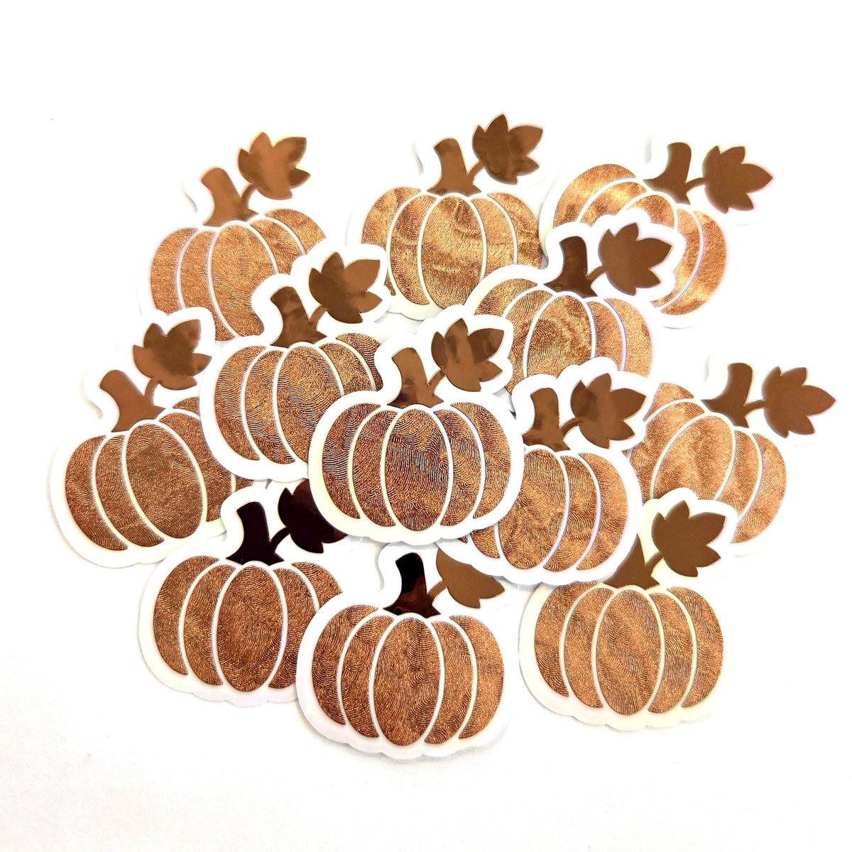 Copper Pumpkin Die Cut Stickers for Autumn and Halloween Craft Projects, Scrapbook and Journal Embellishments.