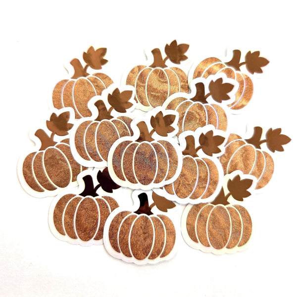 Copper Pumpkin Die Cut Stickers for Autumn and Halloween Craft Projects, Scrapbook and Journal Embellishments.