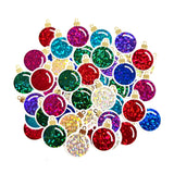 Christmas Ornaments Die Cut Stickers Set for holiday cards, gift tags, scrapbooking and crafts, glitter ball shaped bauble embellishments.