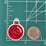 Christmas Ornaments Die Cut Stickers Set for holiday cards, gift tags, scrapbooking and crafts, glitter ball shaped bauble embellishments.